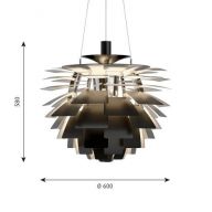 Louis Poulsen PH Artichoke 600 Hanglamp - 3000K Bluetooth - int. driver - Zwart