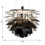 Louis Poulsen PH Artichoke 840 Hanglamp - 3000K Bluetooth - int. driver - Zwart