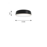 Louis Poulsen LP Grand 580 Plafondlamp - Opbouw - 3000K Dali - Zwart