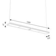 Louis Poulsen Slim Box Suspended Double Hanglamp - Kelvin instelbaar 4707lm Wireless Bluetooth - Micro Prismatic - Wit