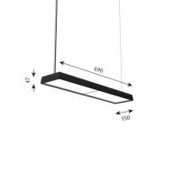 Louis Poulsen Slim Box Suspended Single Hanglamp - 3000K 3102lm Dali - Micro Prismatic - Zwart