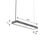 Louis Poulsen Slim Box Suspended Single Hanglamp - 3000K 3165lm Wireless Bluetooth - Opal - Aluminium