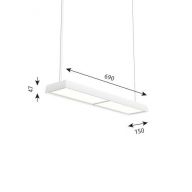 Louis Poulsen Slim Box Suspended Single Hanglamp - 3000K 4685lm Casambi High Output - Opal - Wit