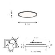 Louis Poulsen Slim Round 250 Recessed Plafondlamp - 3000K 1089lm Dali - Opal - Aluminium
