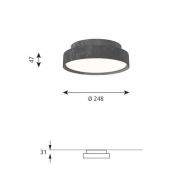 Louis Poulsen Slim Round 250 Surface Mounted Plafondlamp - 3000K 1092lm Dali - Opal - Aluminium