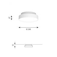 Louis Poulsen Slim Round 250 Surface Mounted Plafondlamp - Kelvin instelbaar Dali - Prismatic - Wit