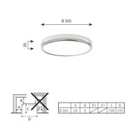 Louis Poulsen Munkegaard 265 Plafondlamp - 3000K Dali - High lustre - Glanzend chroom