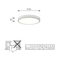 Louis Poulsen Munkegaard 265 Plafondlamp - 3000K Dali - Satin - Mat chroom