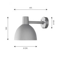 Louis Poulsen Toldbod 290 Wandlamp - 3000K Dali - Aluminium