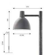 Louis Poulsen Toldbod Post 290 Lantaarnpaal - 48 - 3000K Dali - Aluminium