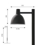 Louis Poulsen Toldbod Post 290 Lantaarnpaal - 48 - 3000K Dali - Zwart