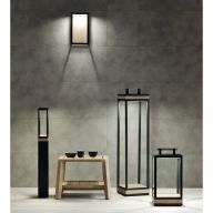 Ethimo Carre Sokkellamp - Pickled teak - Zwart