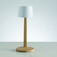 Ethimo Gaia Oplaadbare Tafellamp - Teak - Bianco - Wit
