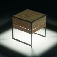 Ethimo Oplaadbare Tetris Vloerlamp - Teak - Coffee Brown - Bruin
