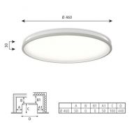 Louis Poulsen Munkegaard 460 Plafondlamp - 3000K Dali - Satin - Mat chroom