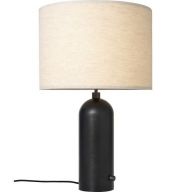 Gubi Gravity Large Tafellamp - Zwart staal & Canvas wit