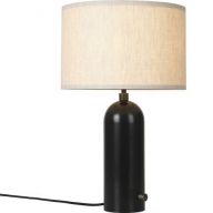 Gubi Gravity Small Tafellamp - Zwart staal & Canvas wit