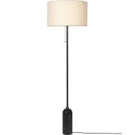 Gubi Gravity Vloerlamp - Zwart marmer & Canvas wit