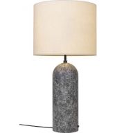 Gubi Gravity XL Low Vloerlamp - Grijs marmer & Canvas wit