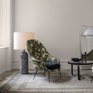 Gubi Gravity XL Low Vloerlamp - Grijs marmer & Canvas wit