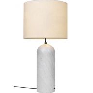 Gubi Gravity XL Low Vloerlamp - Wit marmer & Canvas wit