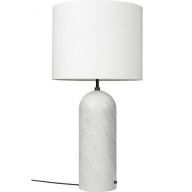 Gubi Gravity XL Low Vloerlamp - Wit marmer & Wit