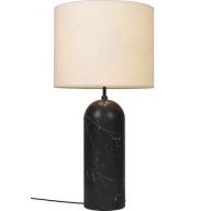 Gubi Gravity XL Low Vloerlamp - Zwart marmer & Canvas wit