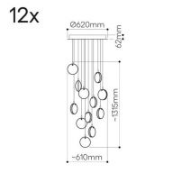 Bomma Lens 12 pcs Hanglamp - 12x Helder glas