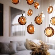 Bomma Lens 12 pcs Hanglamp - 6x Amber 6x Helder glas
