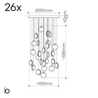 Bomma Lens 26 pcs Round Hanglamp - 26x Helder glas