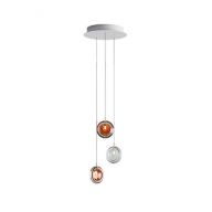 Bomma Lens 3 pcs Hanglamp - 2x Amber 1x Helder glas