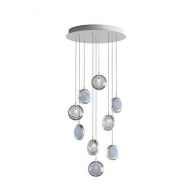 Bomma Lens 9 pcs Hanglamp - 5x Blauw 4x Helder glas