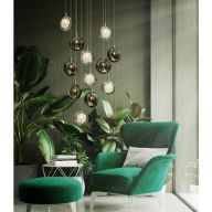 Bomma Lens Single Hanglamp - Gerookt glas - Geborsteld goud