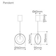 Bomma Lens Single Hanglamp - Wit glas - Geborsteld goud