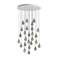 Bomma Soap Mini 26 pcs Round Hanglamp - 10x Blauw 8x Zilver 8x Goud glas