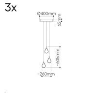 Bomma Soap Mini 3 pcs Hanglamp - 2x Helder 1x Mat glas