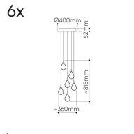 Bomma Soap Mini 6 pcs Hanglamp - 3x Helder 3x Mat glas