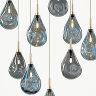 Bomma Soap Mini Single Hanglamp - Zilver glas - Geborsteld gouden fitting