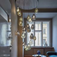 Bomma Soap Mini Single Hanglamp - Zilver glas - Geborsteld gouden fitting