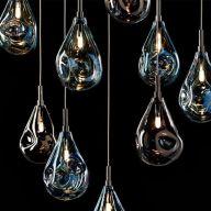 Bomma Soap Mini Single Hanglamp - Zilver glas - Geborsteld gouden fitting