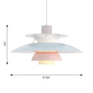 Louis Poulsen PH 5 Hanglamp - Pastel blauw en roze