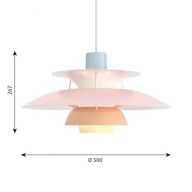 Louis Poulsen PH 5 Hanglamp - Pastel roze, blauw en perzik