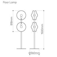 Bomma Orbital Vloerlamp - Gouden fitting - Roze/wit