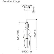 Bomma Pebbles Large Hanglamp - Configuratie 5 - Zwart, rood - wit