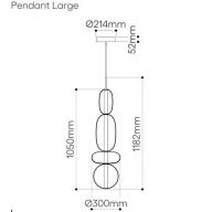 Bomma Pebbles Large Hanglamp - Configuratie 3 - Wit, groen - zwart