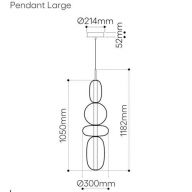Bomma Pebbles Large Hanglamp - Configuratie 3 - Wit, groen - zwart