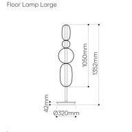 Bomma Pebbles Large Vloerlamp - Configuratie 4 - Wit - zwart