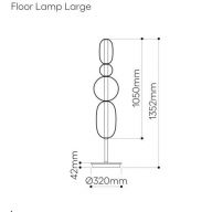 Bomma Pebbles Large Vloerlamp - Configuratie 5 - Zwart, rood - wit