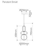 Bomma Pebbles Small Hanglamp - Configuratie 6 - Wit - beige
