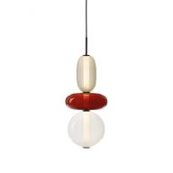 Bomma Pebbles Small Hanglamp - Configuratie 7 - Wit - rood